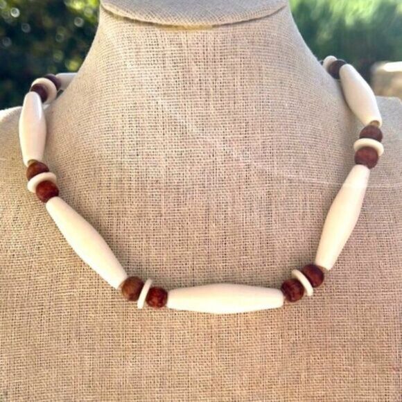 Vintage Hairpipe Surfer’s Necklace with Penny Clasp Unisex - Picture 1 of 10